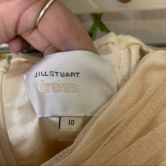 Jill Stuart gold sparkle ruched mesh mini dress - Picture 6 of 9